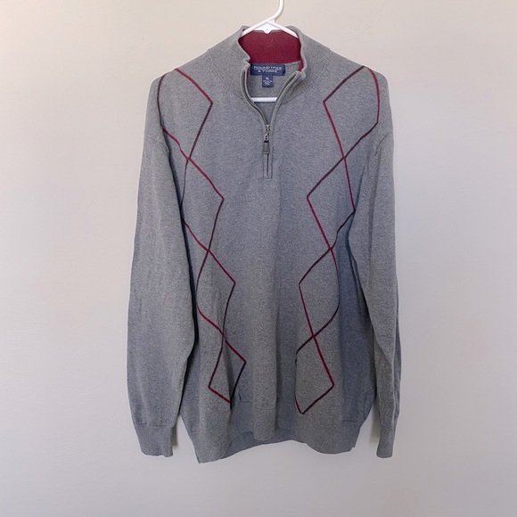 Roundtree & Yorke quarter zip pullover, gray, XL - Picture 1 of 4